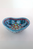Kalp Kase 15cm– Dantel Desenli, El Yapımı Seramik