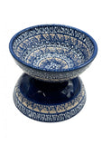 Lace Kase 10cm – Mavi Desenli, El Yapımı Seramik