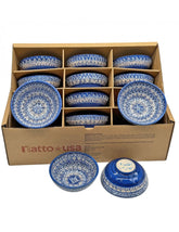 Lace Kase 10cm – Mavi Desenli, El Yapımı Seramik