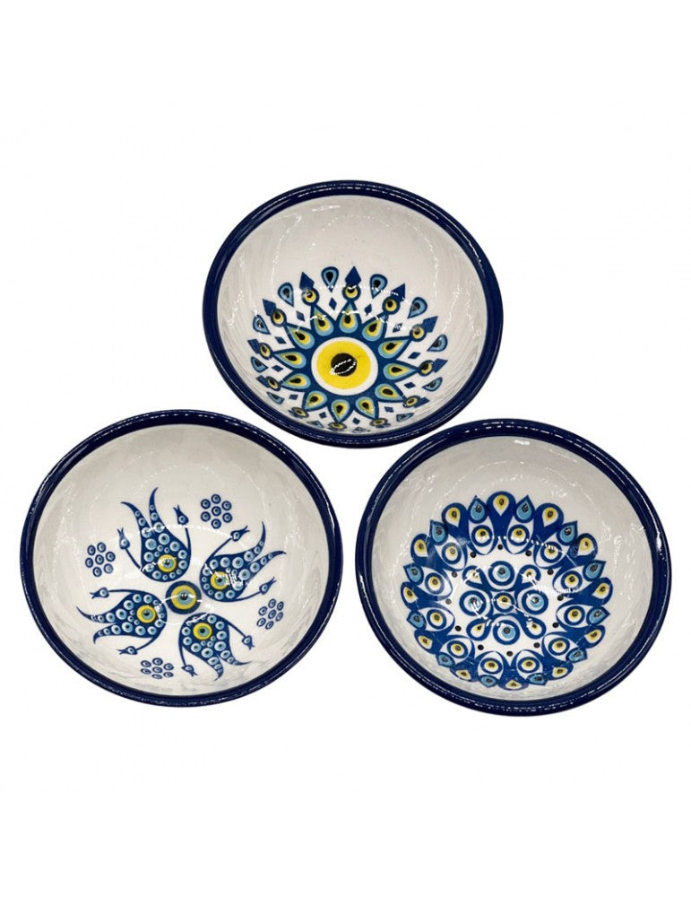 Nazar Boncuğu Kase 8cm – El Yapımı Seramik