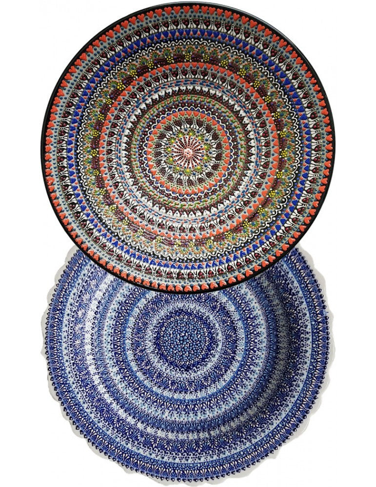 Dantel Desenli Kase 12'' – El Yapımı Seramik - My Store